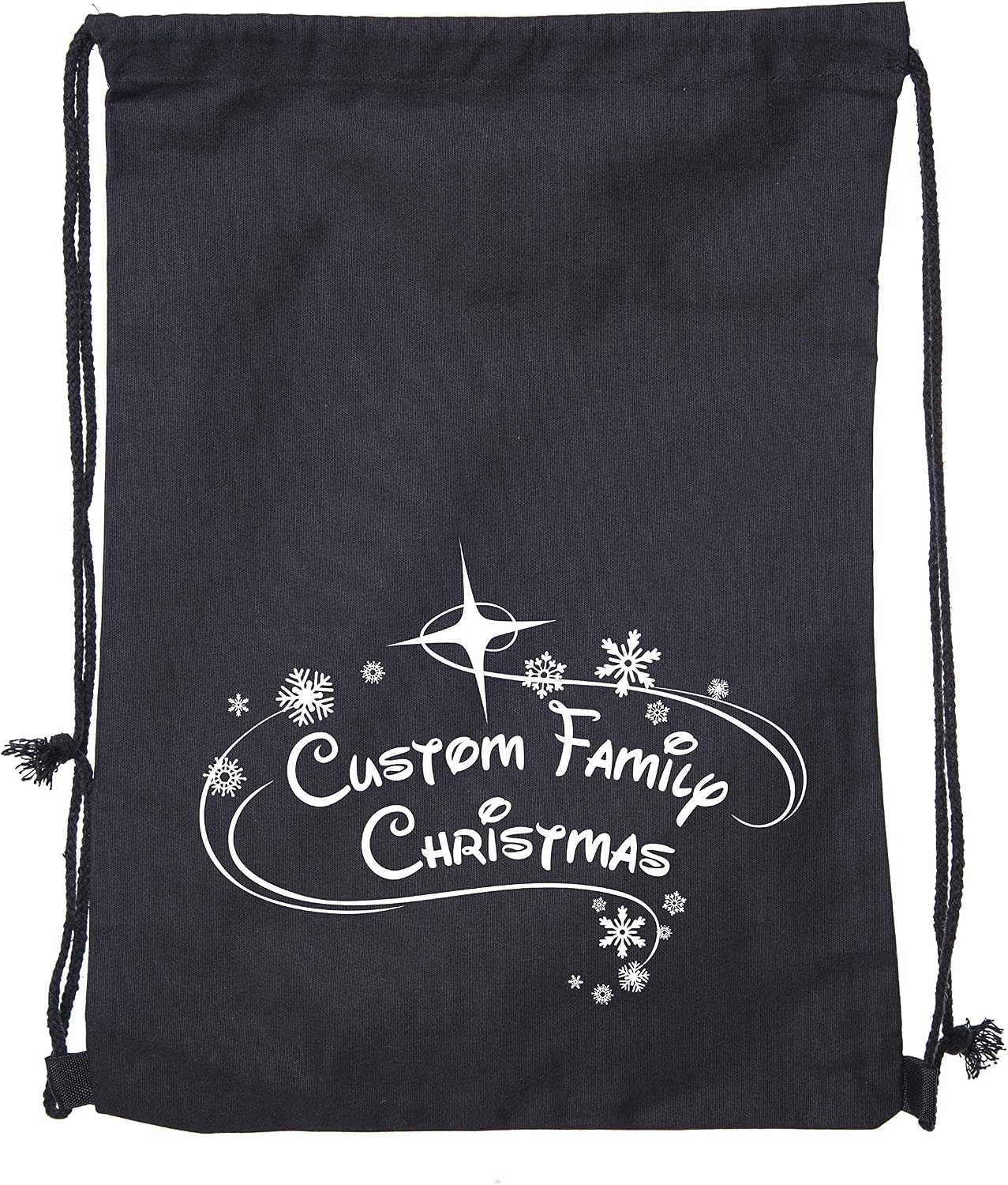 Custom Family Christmas Font Snowflake Cinch Bags, Christmas Reusable Bags!