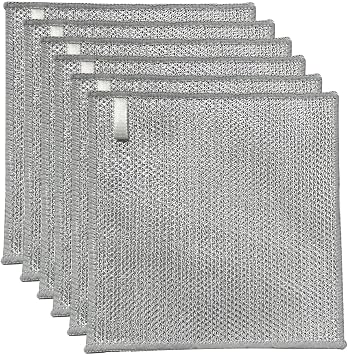 6 Pack Triple Layer Stainless Steel Wire Cleaning Cloth for Cookware