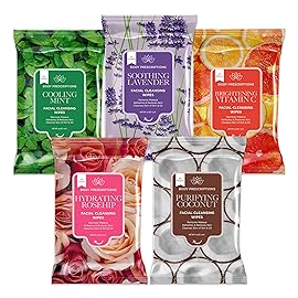 Body Prescriptions Makeup Remover Wipes - Bulk Pack, Gentle Cleansing Wipes for Easy Makeup Removal, Mint, Rosehip, Vitamin C, Lavender & Coconut