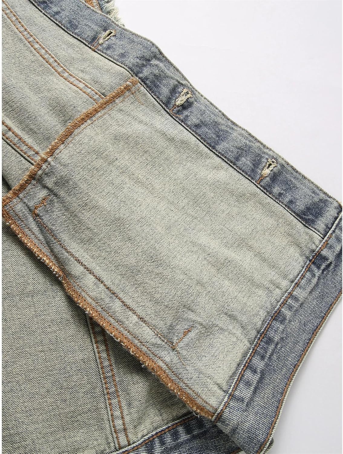 Men's Spring Single Breasted Denim Sleeveless Vest Fringed Casual Trendy