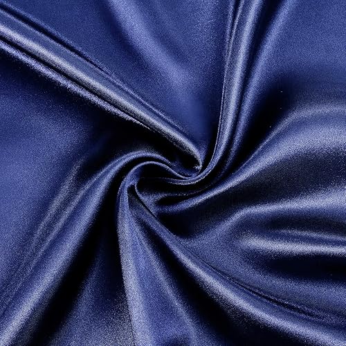 Miniatura 6 de SiinvdaBZX - Juego de sábanas de satén de tamaño King, 4 piezas ultra sedosas, suaves, de satén azul marino con bolsillo profundo, 1 sábana bajera,