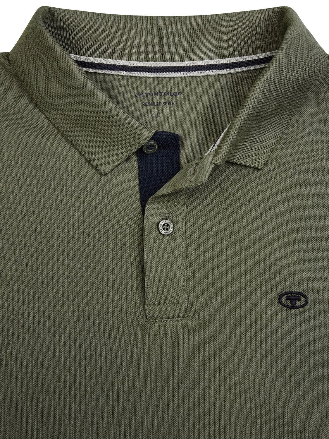 TOM TAILOR Koszulka polo męska z krótkim rękawem, bawełna, regularny krój, zestaw 3 sztuk, na lato, jednokolorowa, biała, niebieska, czarna, oliwkowa, szara, S M L XL XXL 3XL