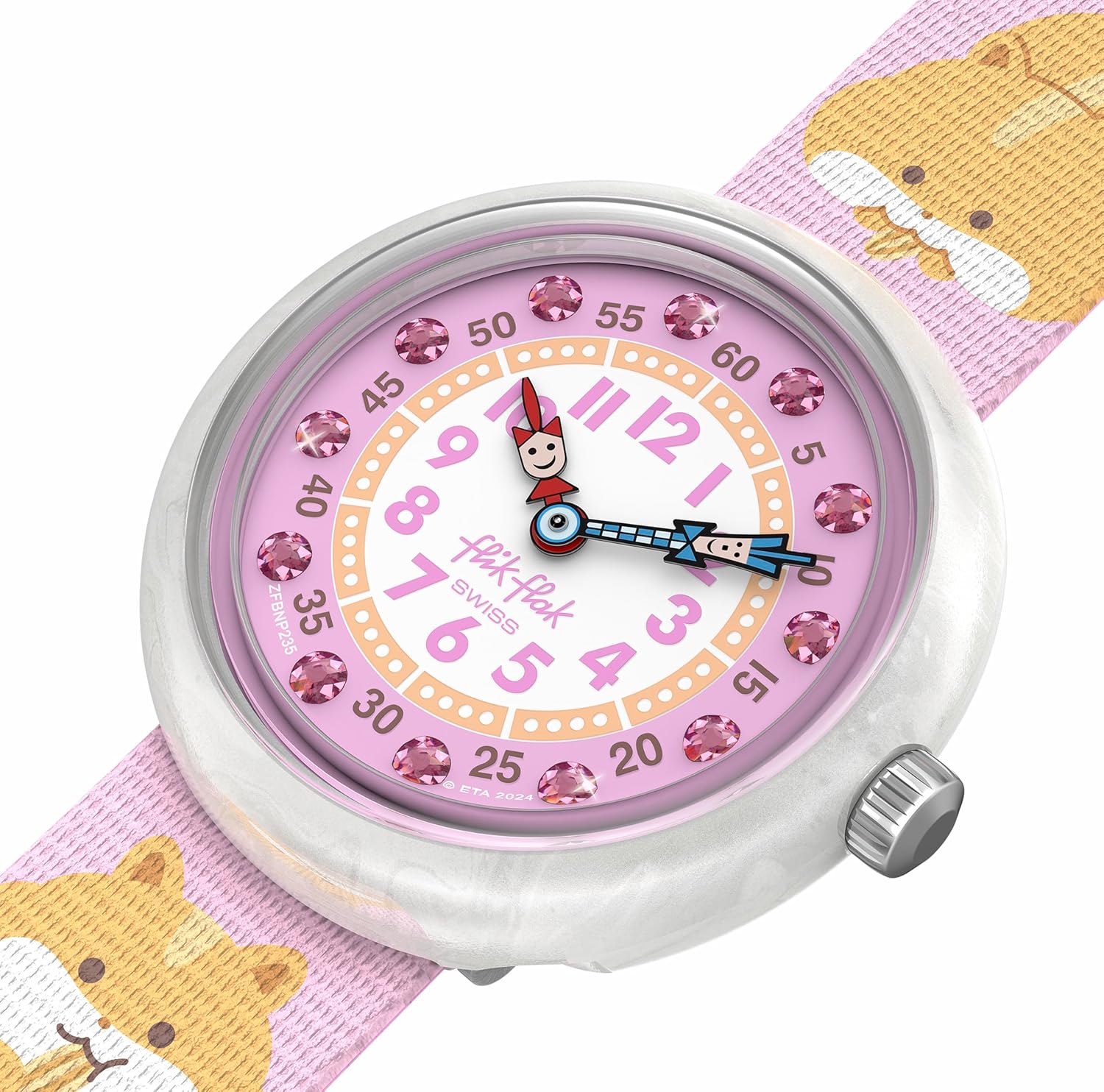 Flik Flak Girl Kids Watch Biosourced Quartz Waterproof Cuddly Hamster