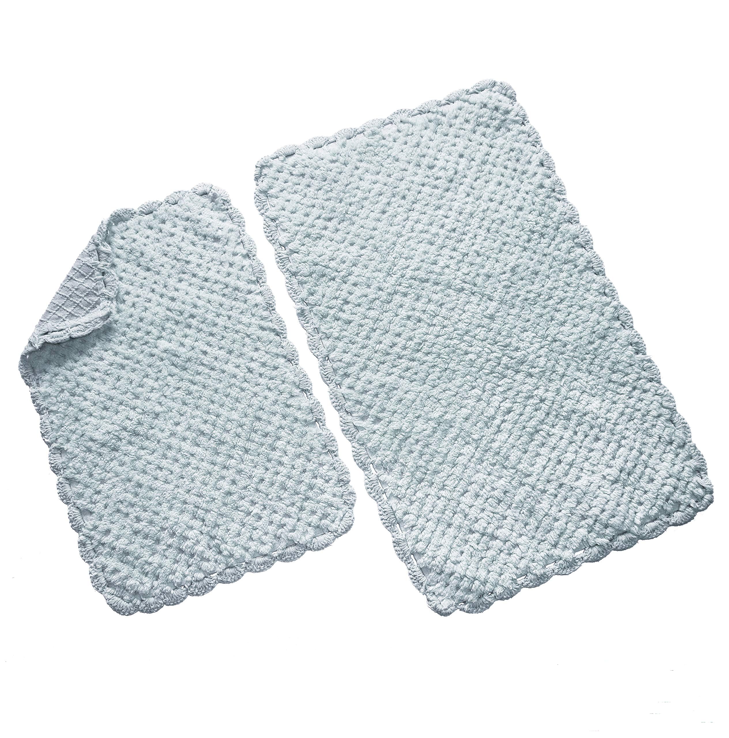 Grey Cotton Stripes Bathmats - Absorbent & Non-Slip -21