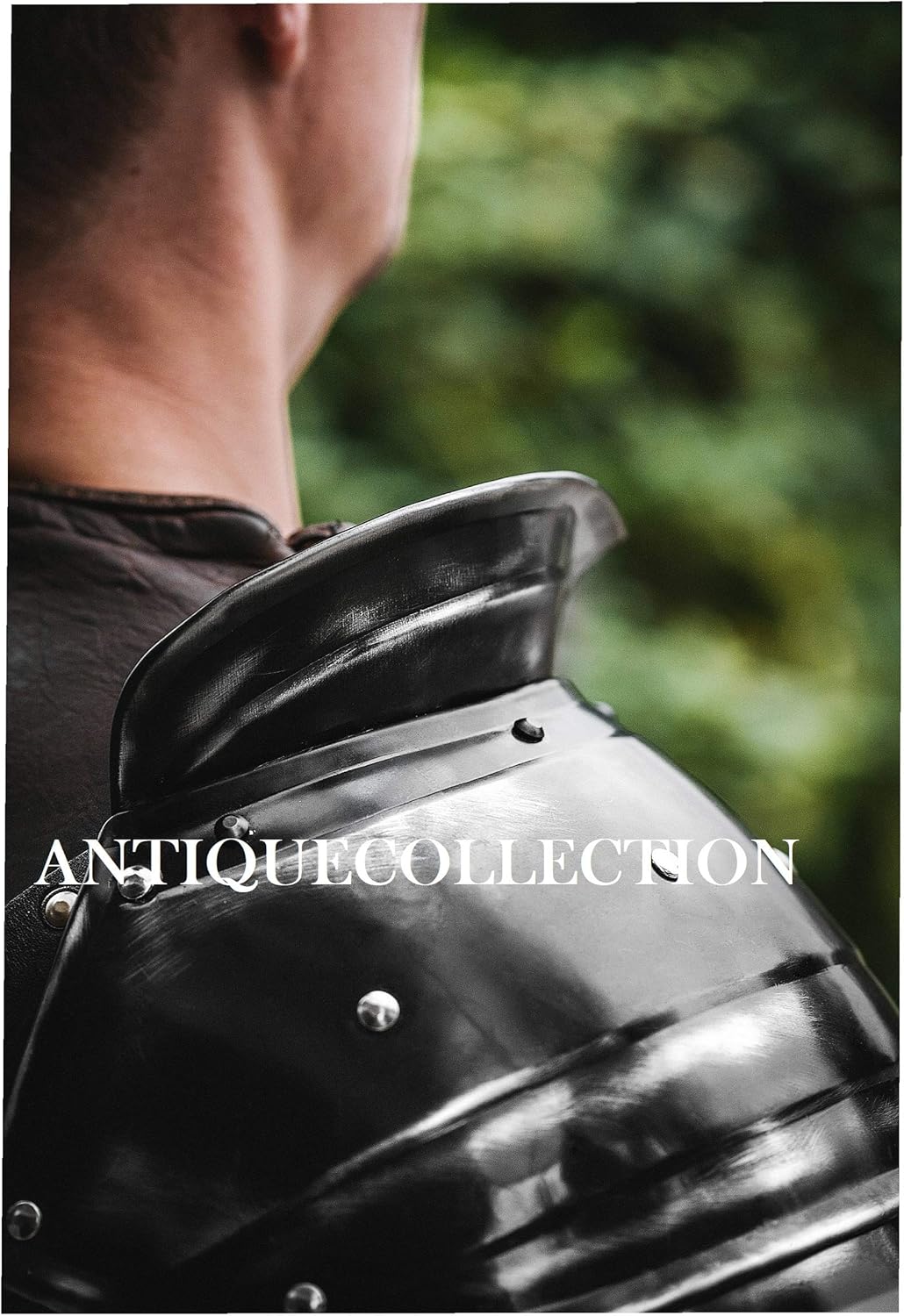 ANTIQUECOLLECTION Medieval Single Pauldron Metal Sleeve Shoulder Arm Armor For Spartacus Cosplay Larp Costume