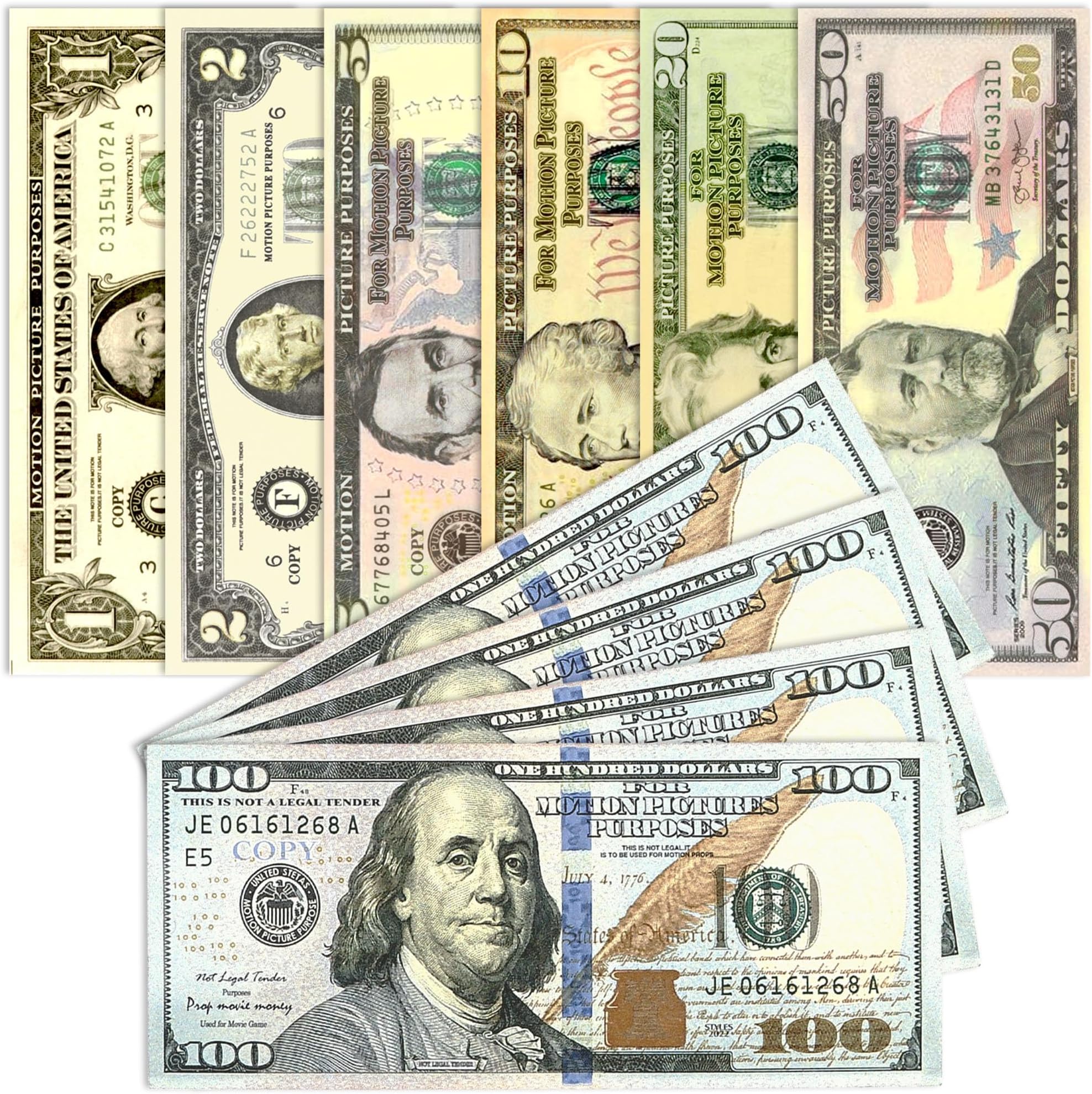 70Pcs Fake Money, Prop Money Set for Movie Prop, Magic Show, Party Decor. Realistic Play Money to Build Kids Counting Skills, Develops Early Math Skills, Education Toys Birthday Gift for Girl Boy