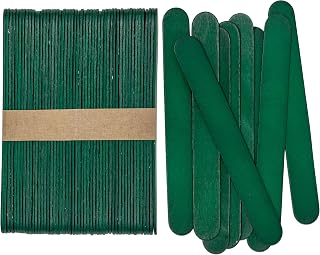 CraftySticks- 300 Pack 6 Inch Green Painted Wood Craft Sticks, Jumbo Popsicle Sticks for Crafts, Learning and STEM Basics