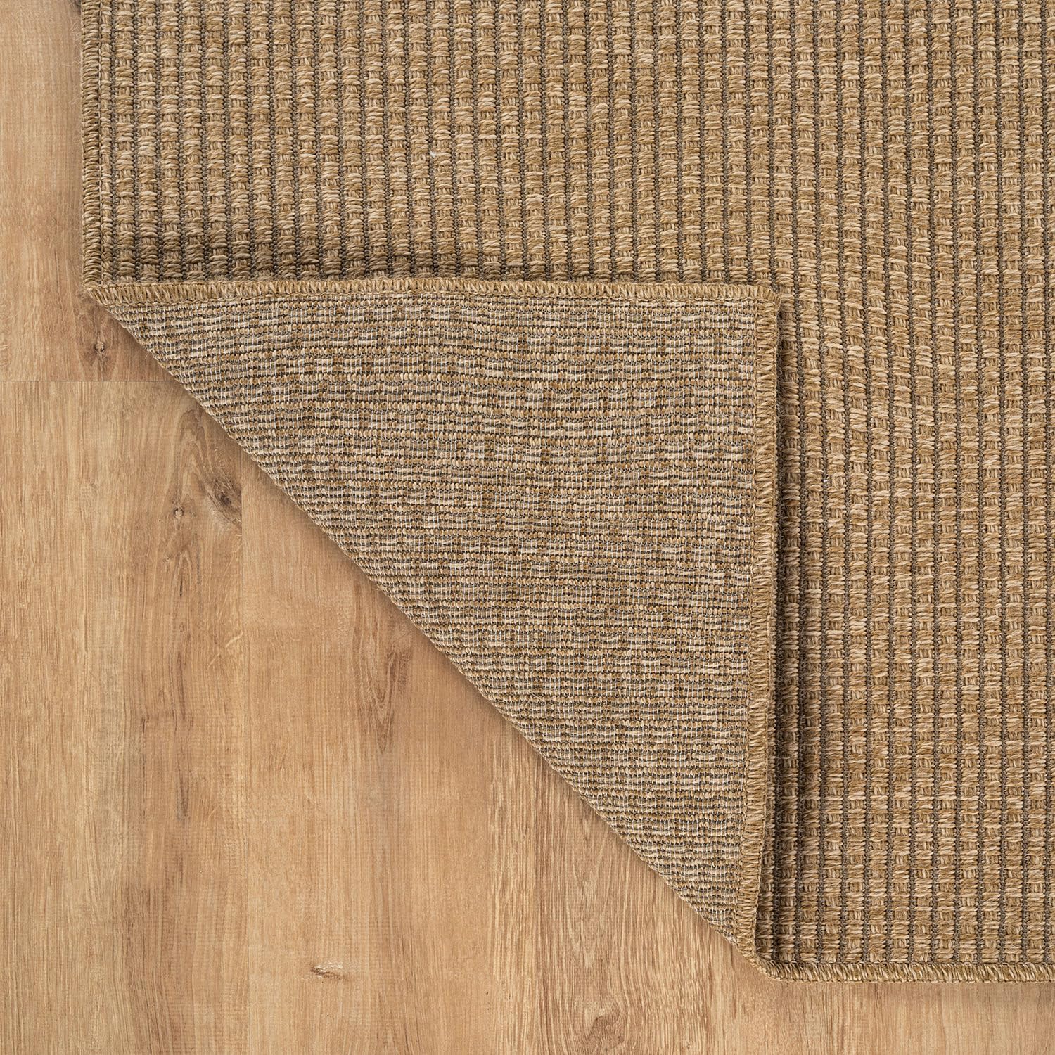 CAMILSON Easy Jute Rug 5x7, Indoor Outdoor Natural Color Farmhouse Area Rugs for Living Room Patio and Kitchen Rug, Solid Boho Woven Design, Easy-Cleaning, Washable Outside Carpet Alfombras (5 x 7)