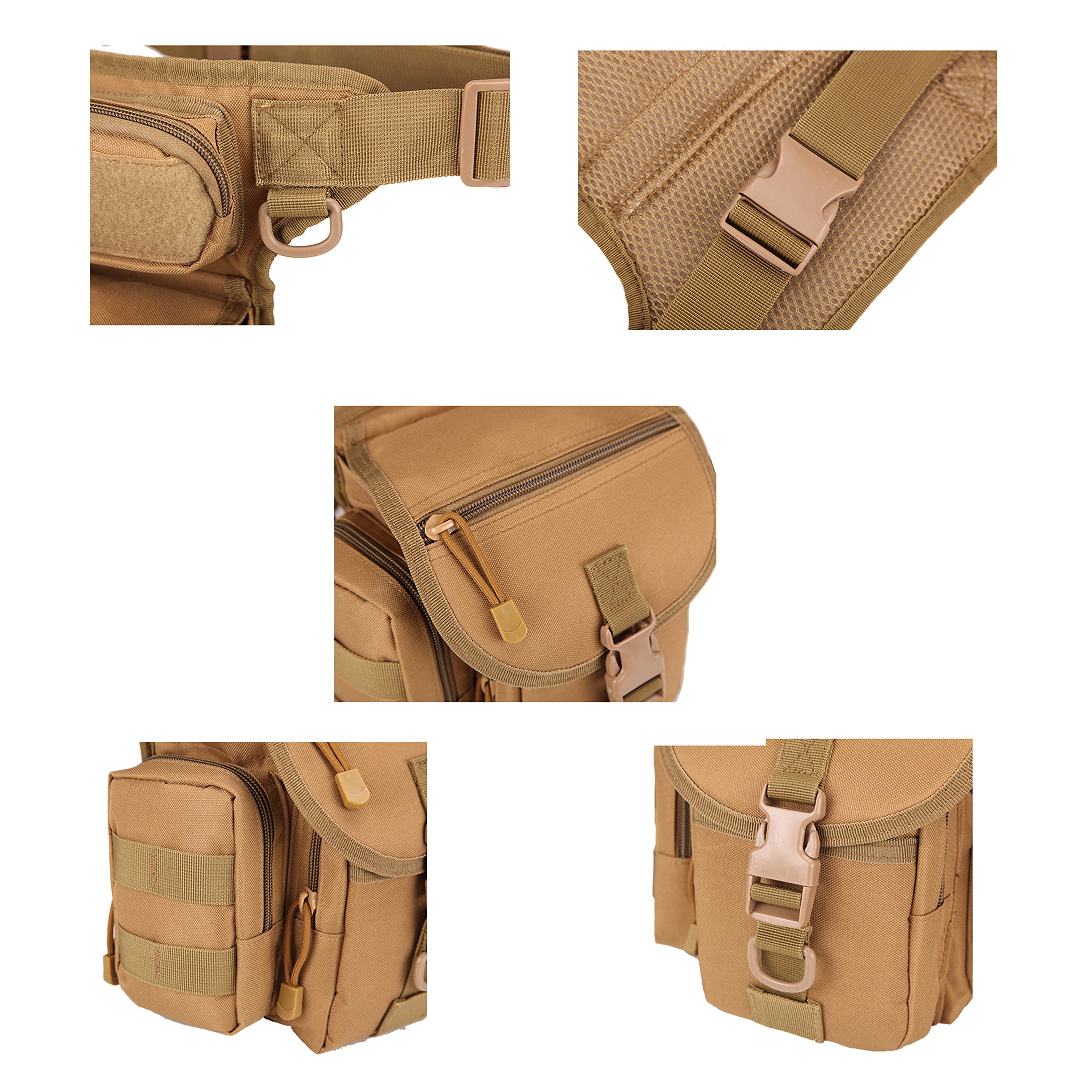 Multiusos tácticos gota pierna bolsa herramienta Fanny muslo paquete pierna Rig militar motocicleta cámara Versipack utilidad, Coyote Tan