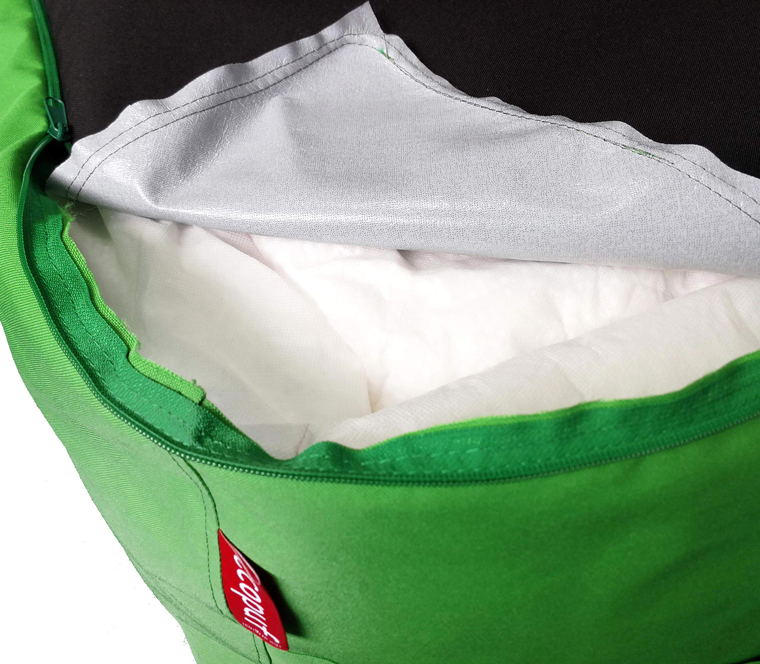 Ecopuf Cube Pouf Ottoman d'extérieur en polyester imperméable amovible et plein de boules de polystyrène