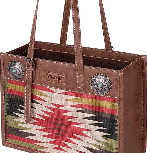 Miniatura 3 de Wrangler Aztec - Bolso de hombro abierto de lona con estampado azteca y cartera cruzada