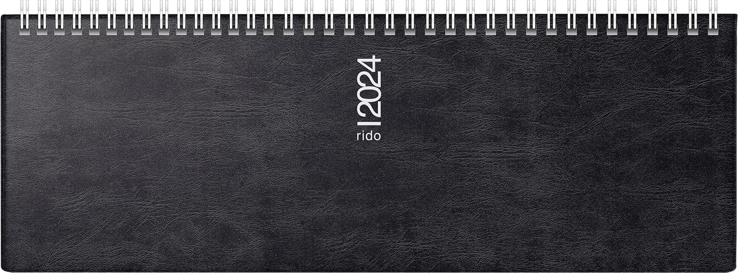 rido/idé Weekly calendar model septant 2024 2 pages = 1 week sheet size 30.5 x 10.5 cm black