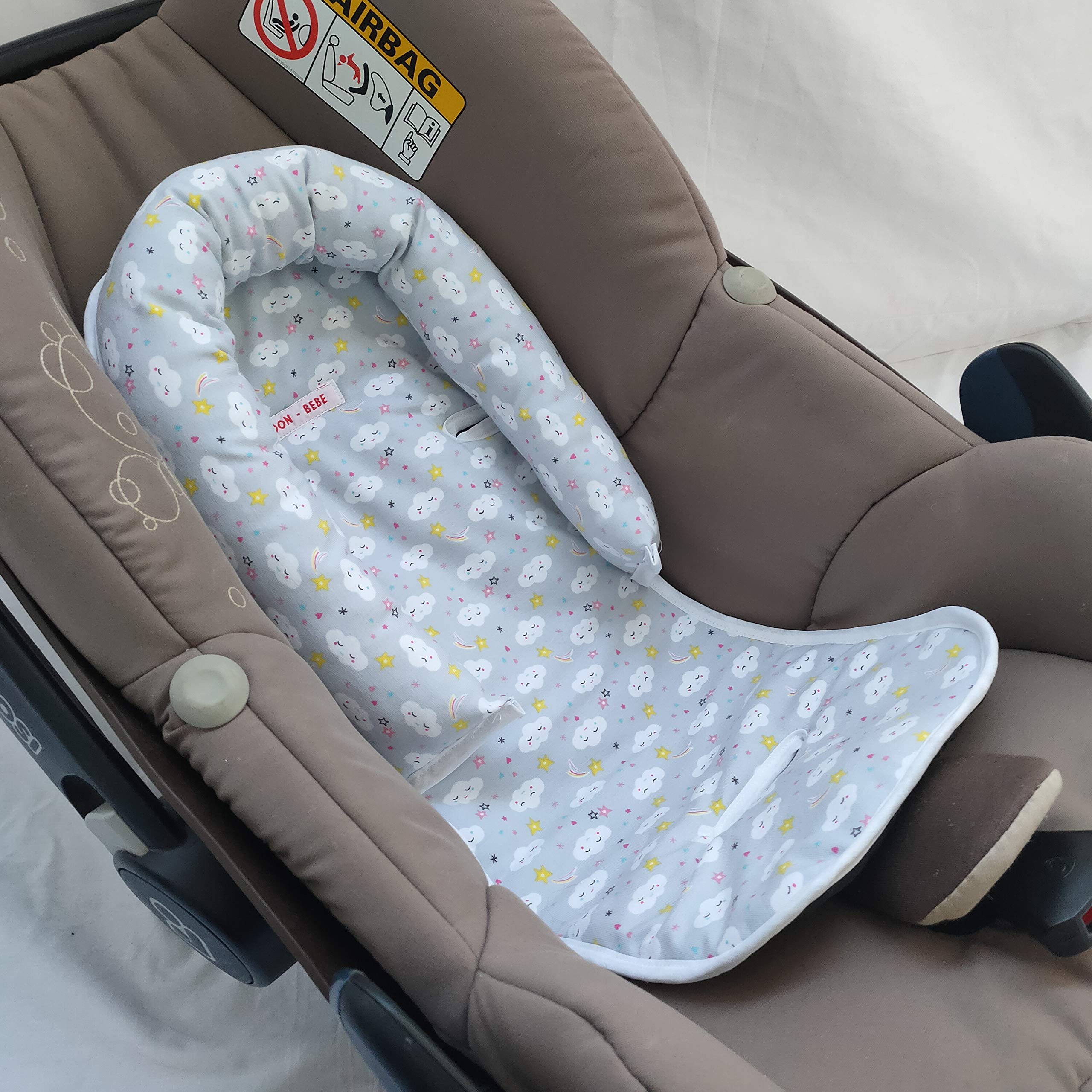 moon-bebe Reductor Antialérgico Universal MaxiCosi, Silla de Coche y de Paseo(azul stars)