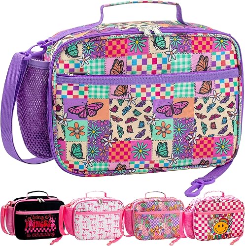 Miniatura 12 de RLGPBON Lonchera para Niños, Lonchera con Aislamiento Térmico para Niños y Niñas, Bonita Bolsa de Almuerzo y Lonchera Reutilizable para Niños Bolsa