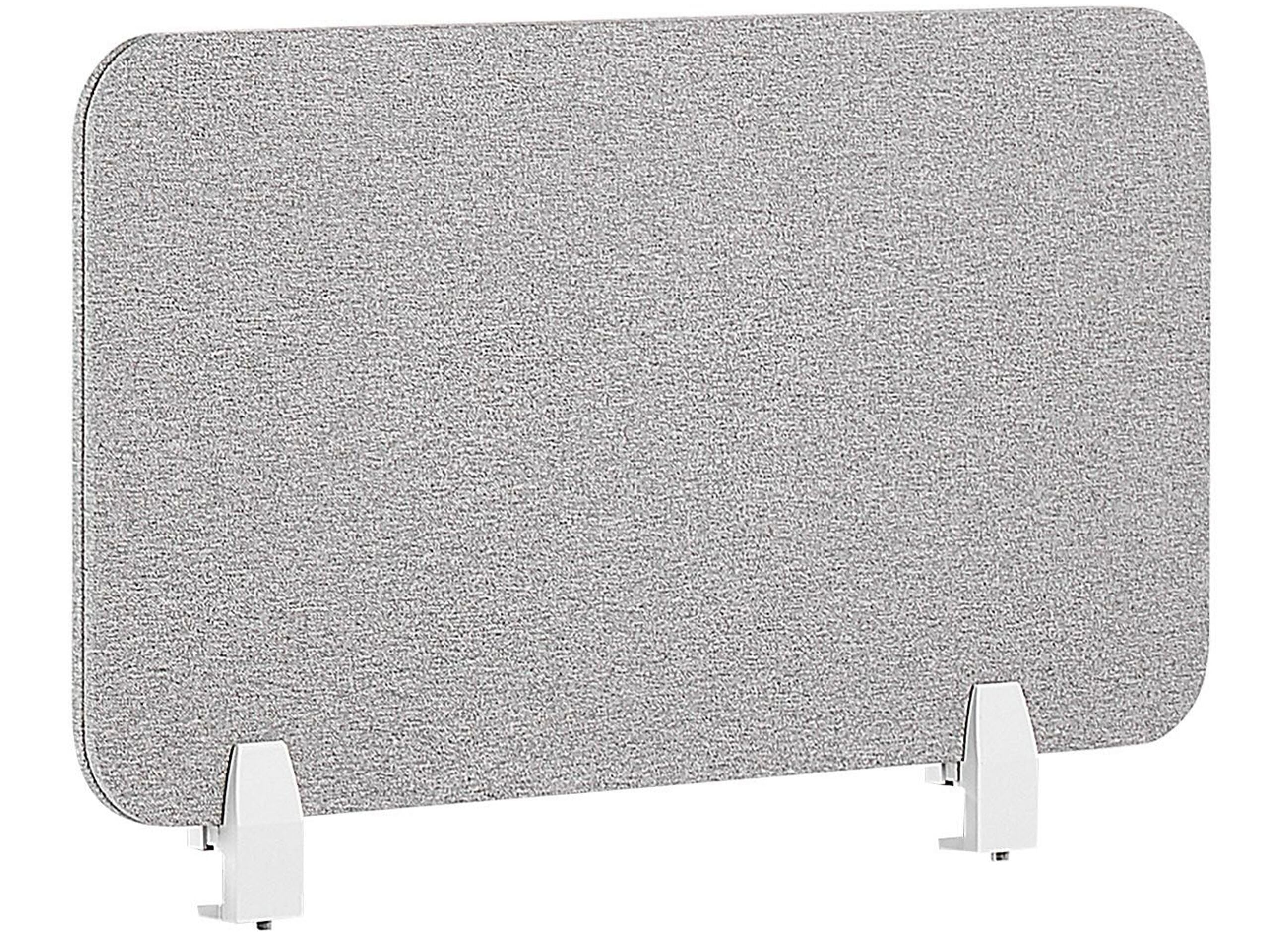 Beliani Séparateur Cloison Acoustique de Bureau et Table Gris Clair 80 x 40 cm Réduit Le Bruit et Les Distractions Visuelles Idéal pour Le Open Space