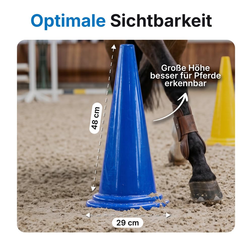 Dönges Lot de XXL cônes de guidage pour chevaux – 5 x bleu et 5 x jaune équitation