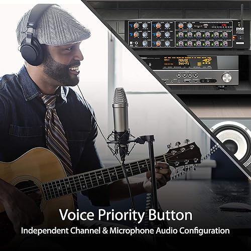 Miniatura 6 de Pyle Amplificador de potencia Bluetooth inalámbrico de 12 canales, salida de potencia máxima de 6000 vatios, receptor mezclador de fuente de audio