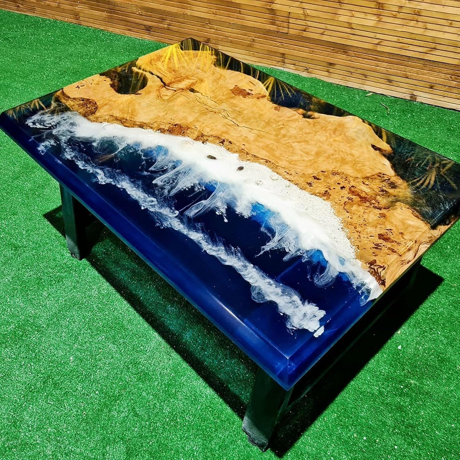 Large Indoor Epoxy Dining Table Ocean Look Resin Coffee Table Living Room Table for 2, 4, 6, 8 Epoxy Table Top Resin Epoxy Table Home Décor Patio Table