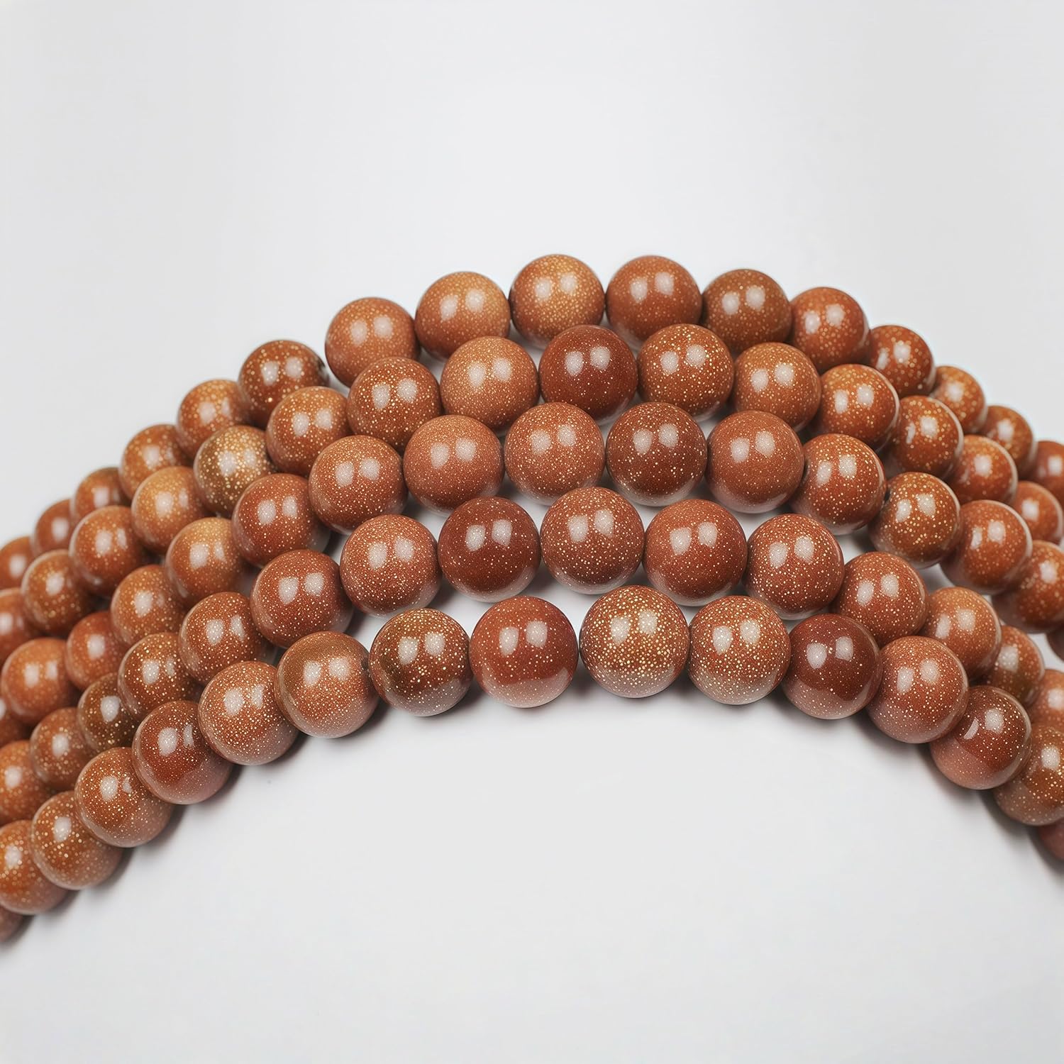 MJDCB AAA Natural Gold Sand Gemstone Loose Round Beads Spacer Beads for Jewelry Making (4mm) - Image 6