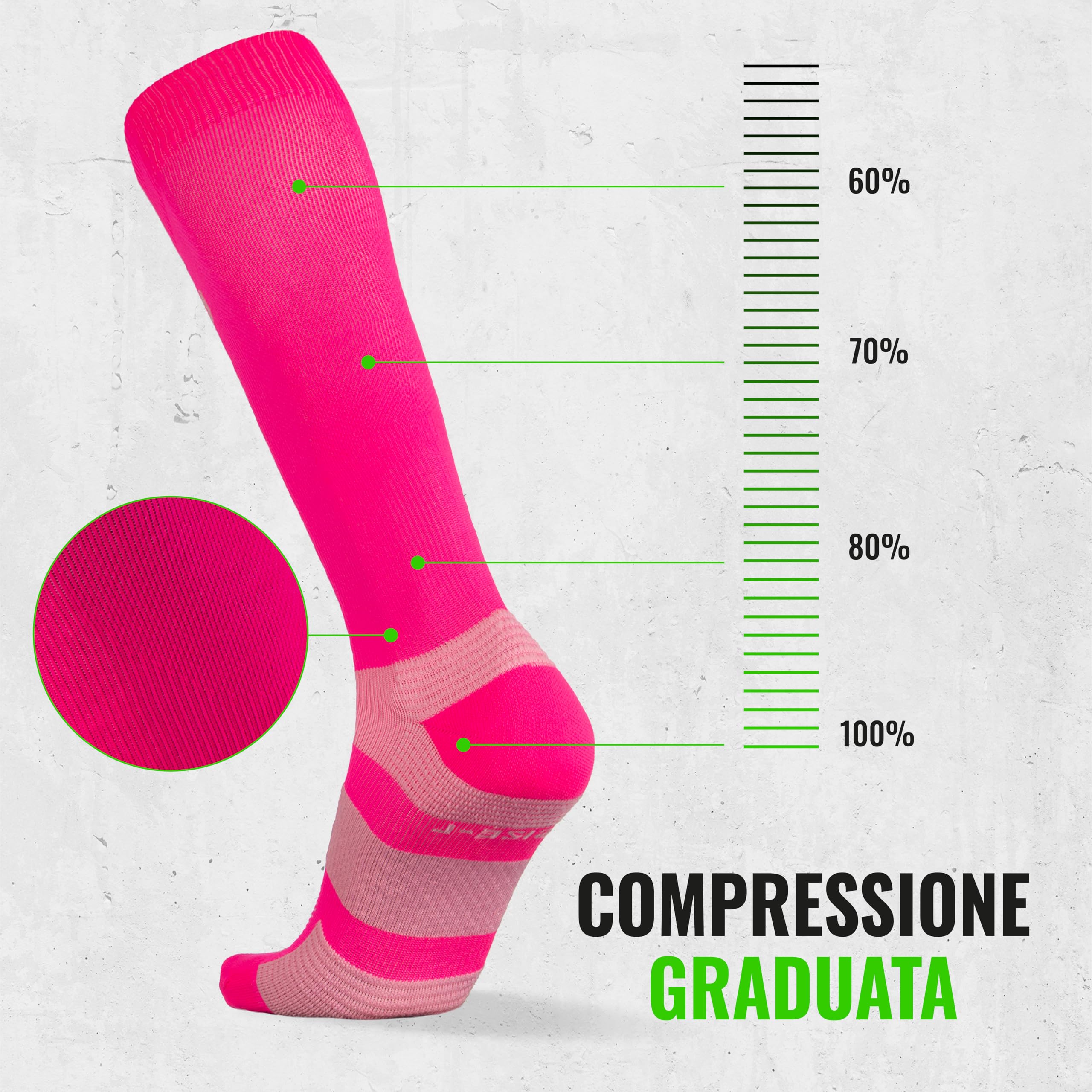 CFA V1 Calze Compressione Graduata Donna e Uomo | Calze Elastiche Sportive Per Circolazione, Vene Varicose, Gravidanza, Antitrombo, Ciclismo, Running | Made In EU FOR ATHLETES
