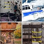 Boat Ladder Marine Rope Ladder Assist Boarding Rope Ladder, 4 Steps Reusable Portable Nylon Ladder for Inflatable Boat Yacht Kayak Canoeing Motorboat