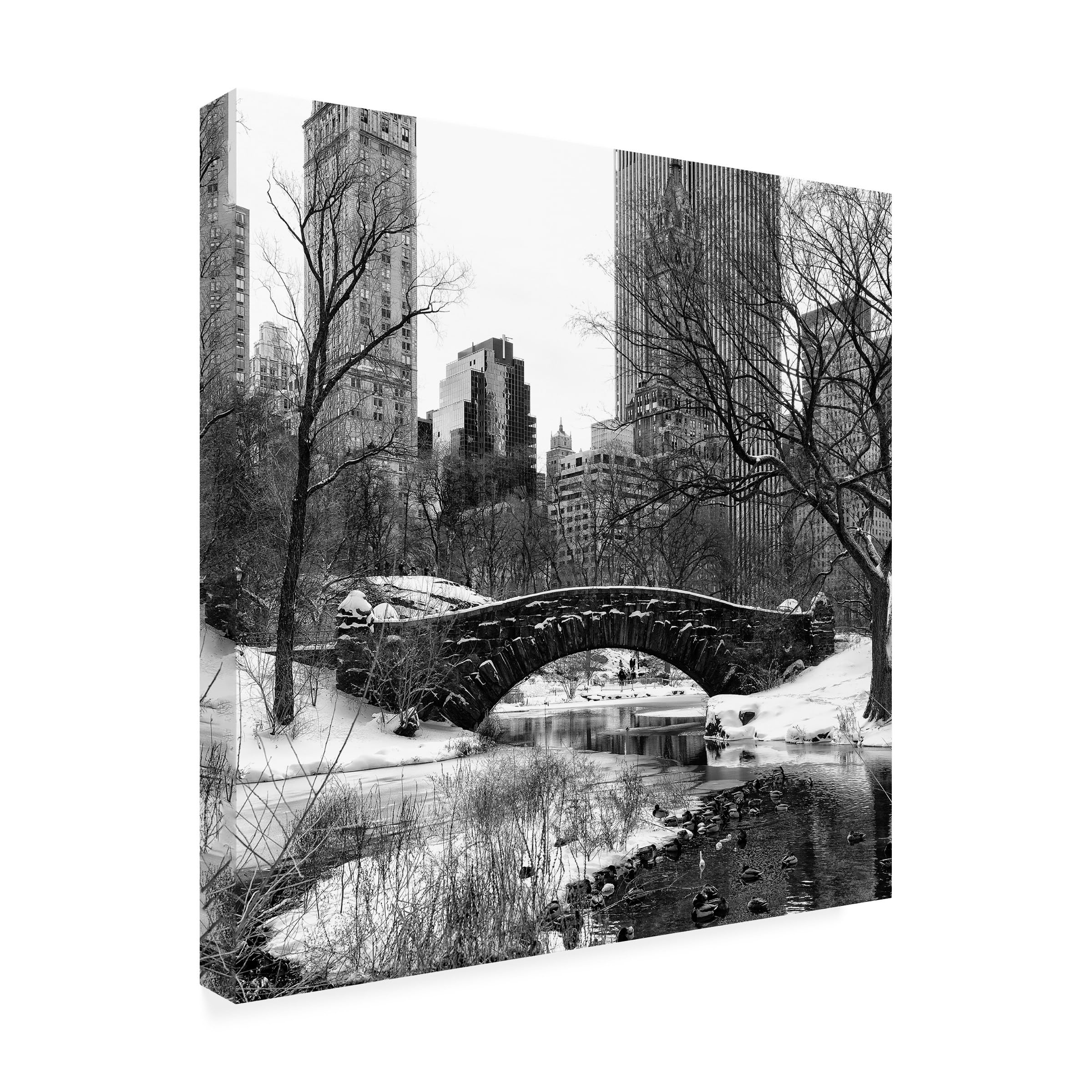 Wrapped Canvas Wall Art - Philippe Hugonnard Gapstow Bridge Central Park Wall Art for Living Room Bedroom or