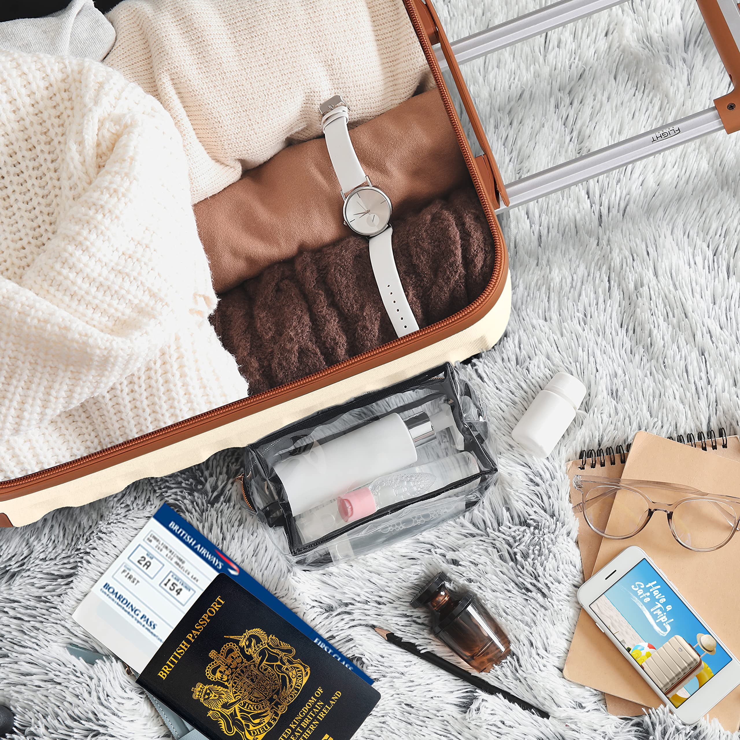 Flight Knight Cabin Suitcase 55x40x20 Ryanair Priority, EasyJet, Jet2 Lightweight Small Durable 4-Wheel Cabin Case, Carry-On for Over 60 Airlines, Hard Shell, 10kg Hand Luggage Bag (55 x 40 x 20 cm)