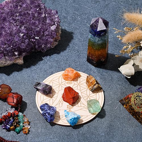 Miniatura 7 de GEHECRST Caja de piedras preciosas de cristal curativo en bruto, piedras de cristal de cuarzo natural de roca áspera a granel para Wicca, Reiki,