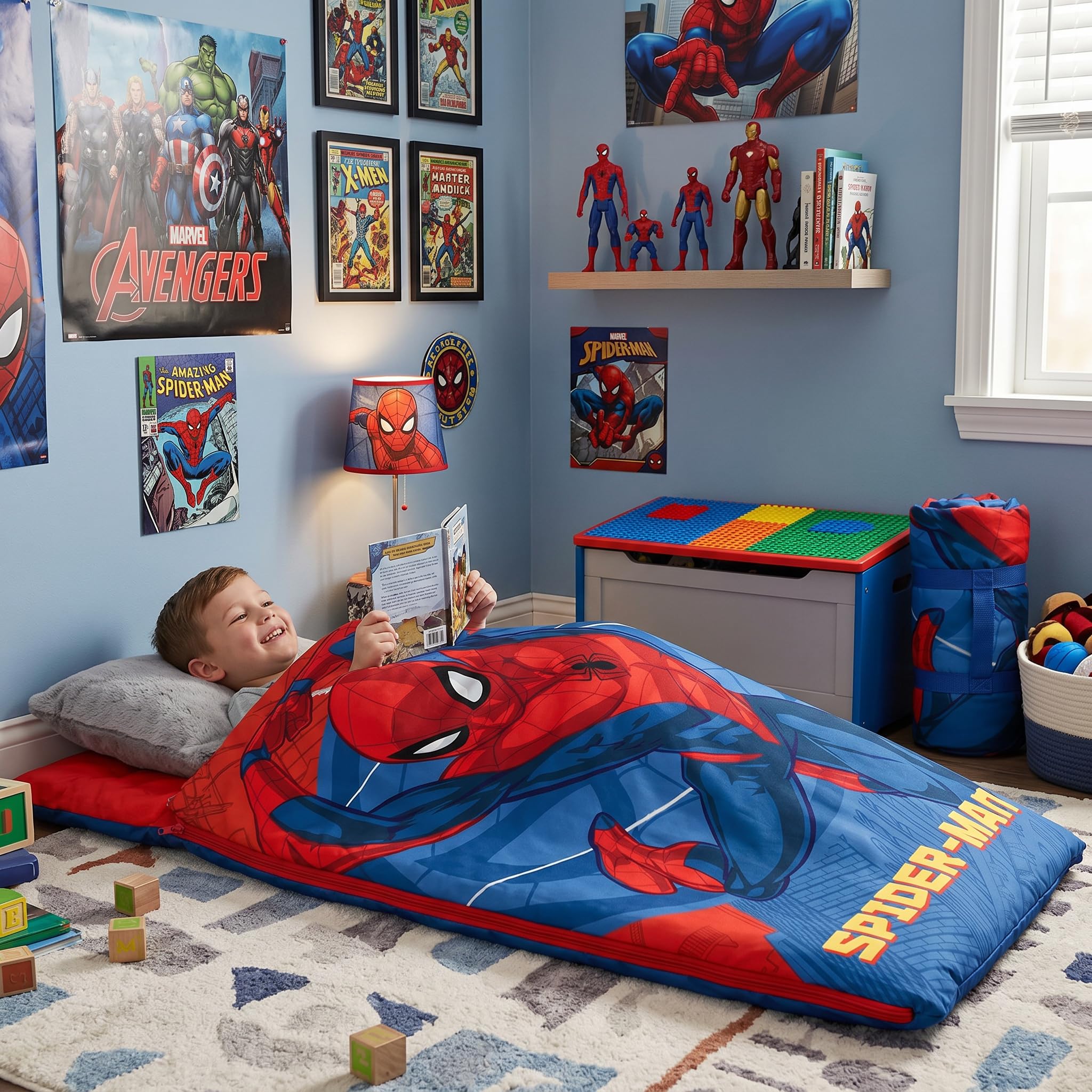 Disney Cars/Minnie Mouse/Marie Cat/Spiderman Avengers Kinder-Schlafsack 70×140 cm | Leichter & Warmer Schlafsack aus 100% Polyester mit Reißverschluss | Ideal für Schulausflüge & Übernachtungen