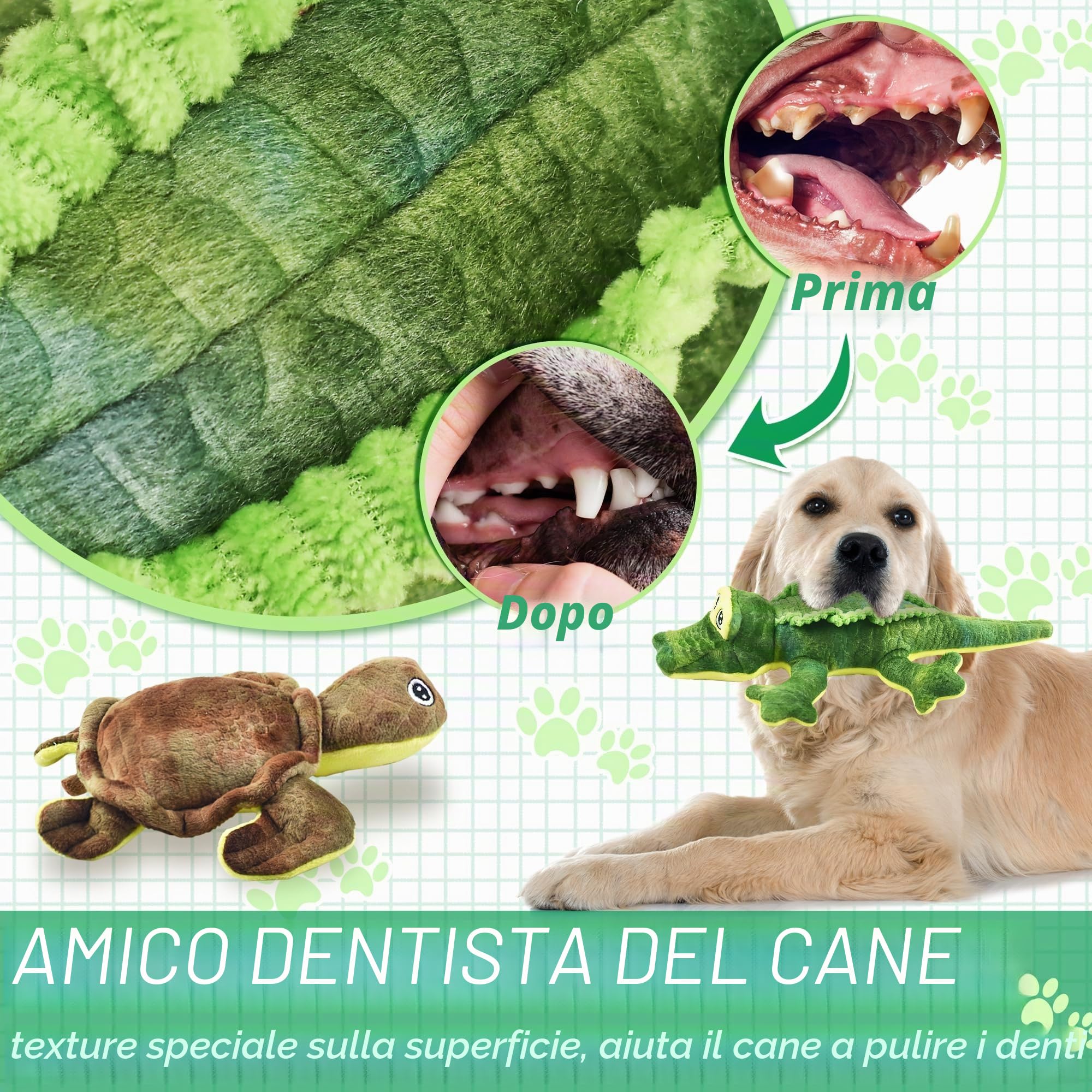 LECHONG Confezione da 5 giocattoli cigolanti per cani, Giocattoli per cani di peluche durevoli Serie Animali del Bosco, Pacchetto Giocattoli morbidi da masticare per cani di tutte le razze