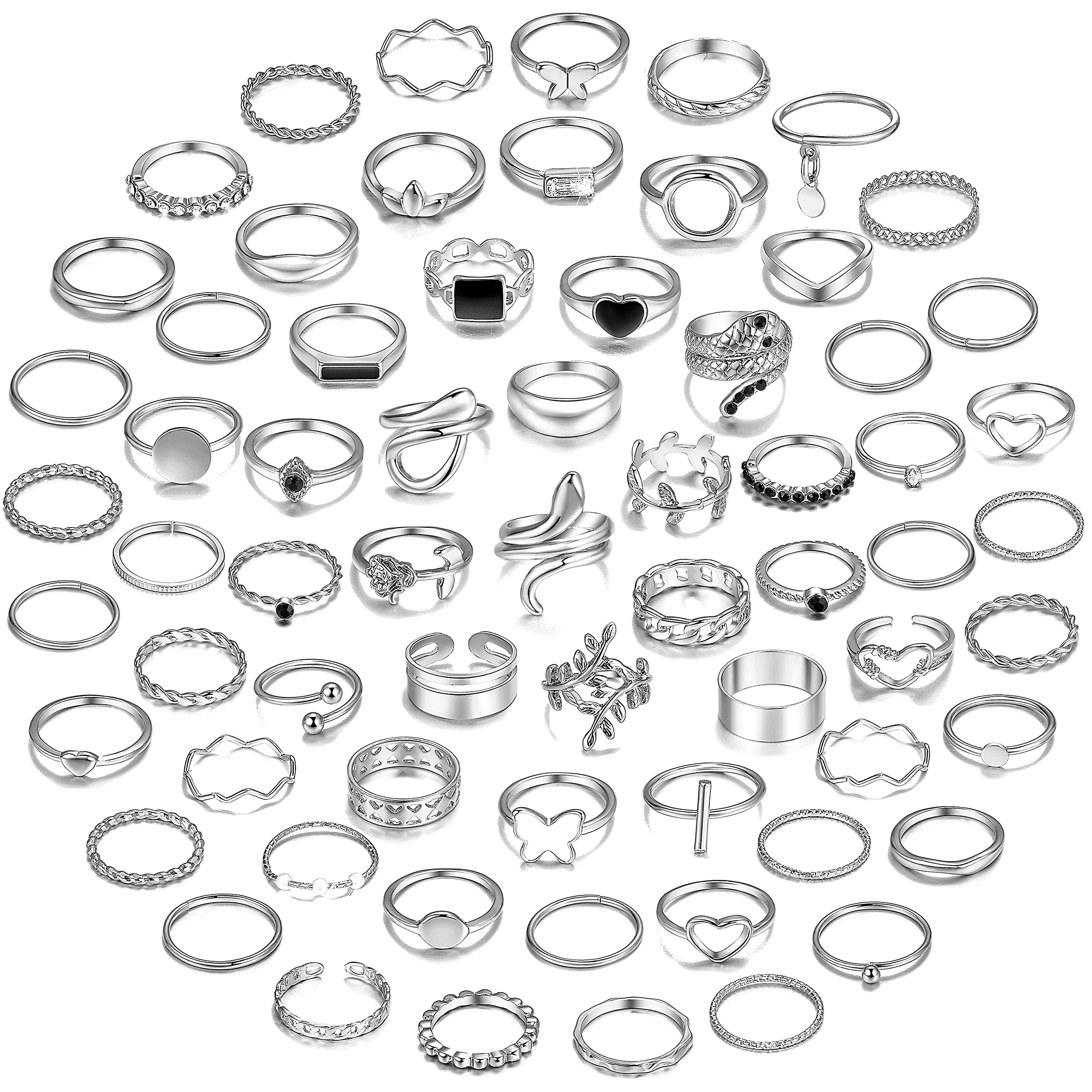 iF YOU 66 Pcs Gold Knuckle Rings Set for Women, Vintage Stackable Rings, Boho Snake Finger Rings, Trendy Midi Rings Pack for Teen