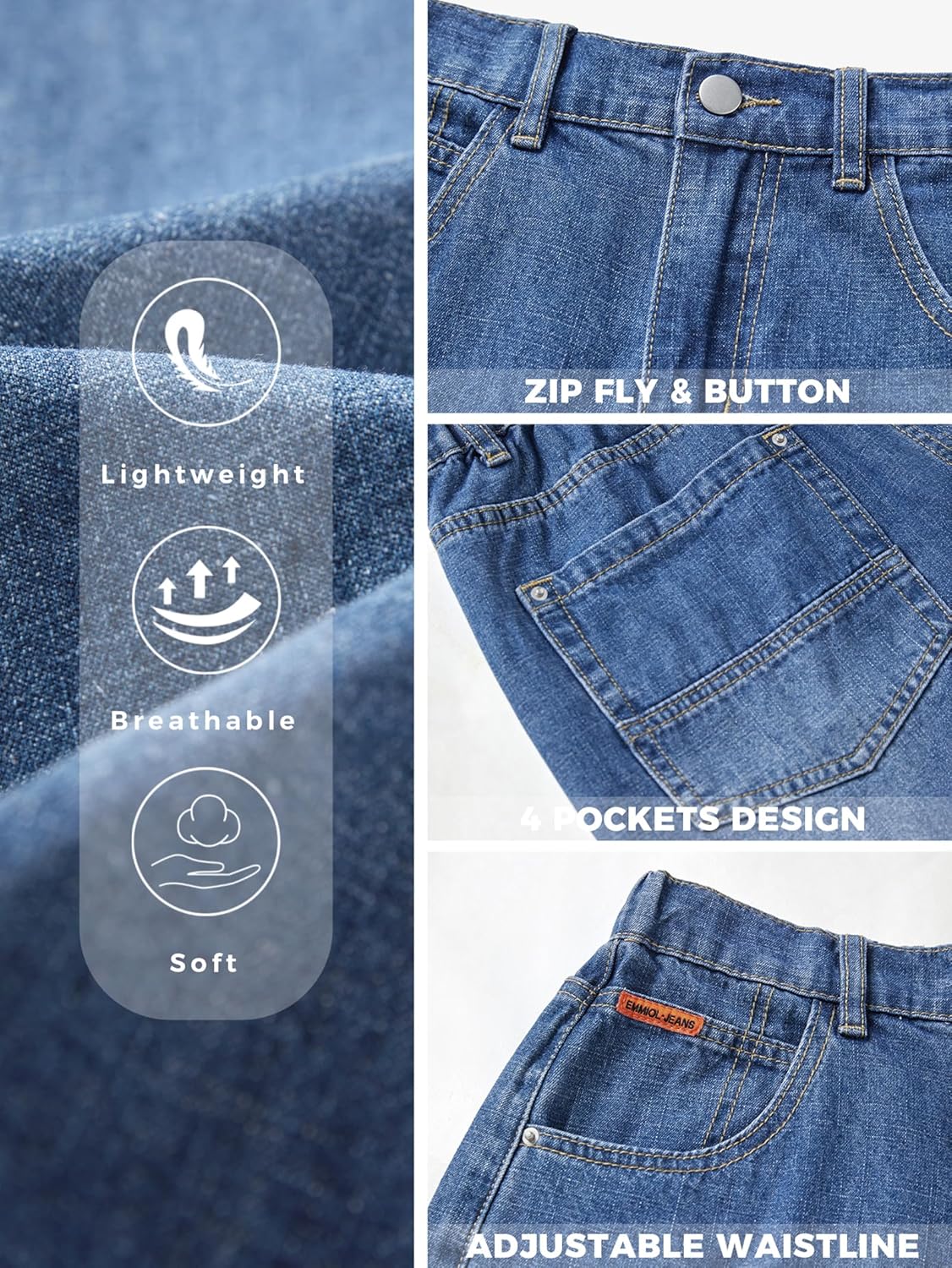 EMMIOL Baggy Jorts for Women Wide Leg Denim Shorts Y2k Mid Rise Bermuda Streetwear Boyfriend Jean Shorts with Pockets - Image 4