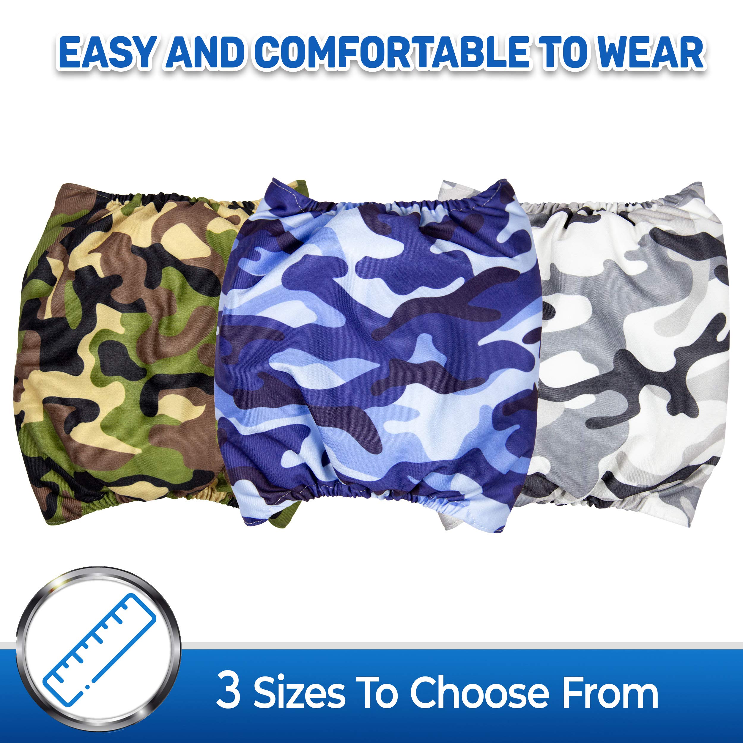 Pet Magasin Pannolini per cani maschi, 3 pezzi (CAMO, M)