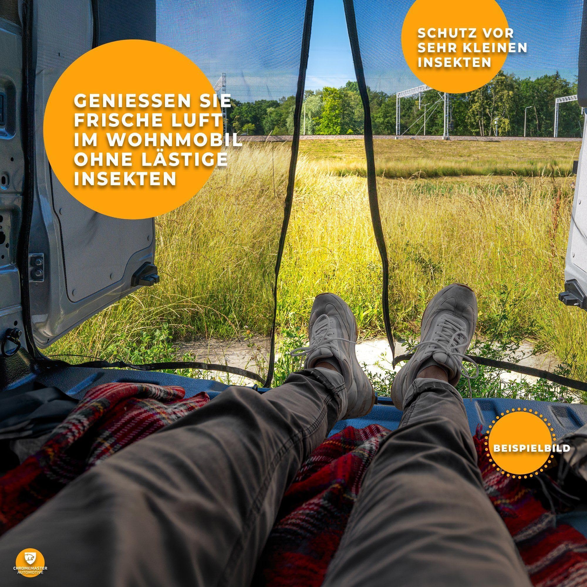 CHROMEMASTER | Magnetisches Fliegengitter für Camper, Campervan, Wohnmobil | Kompatibel mit VW ID. Buzz 2022+ | Moskitonetz, Schutzgitter Gegen Insekten, Ungeziefer, Mücken und Spinnen