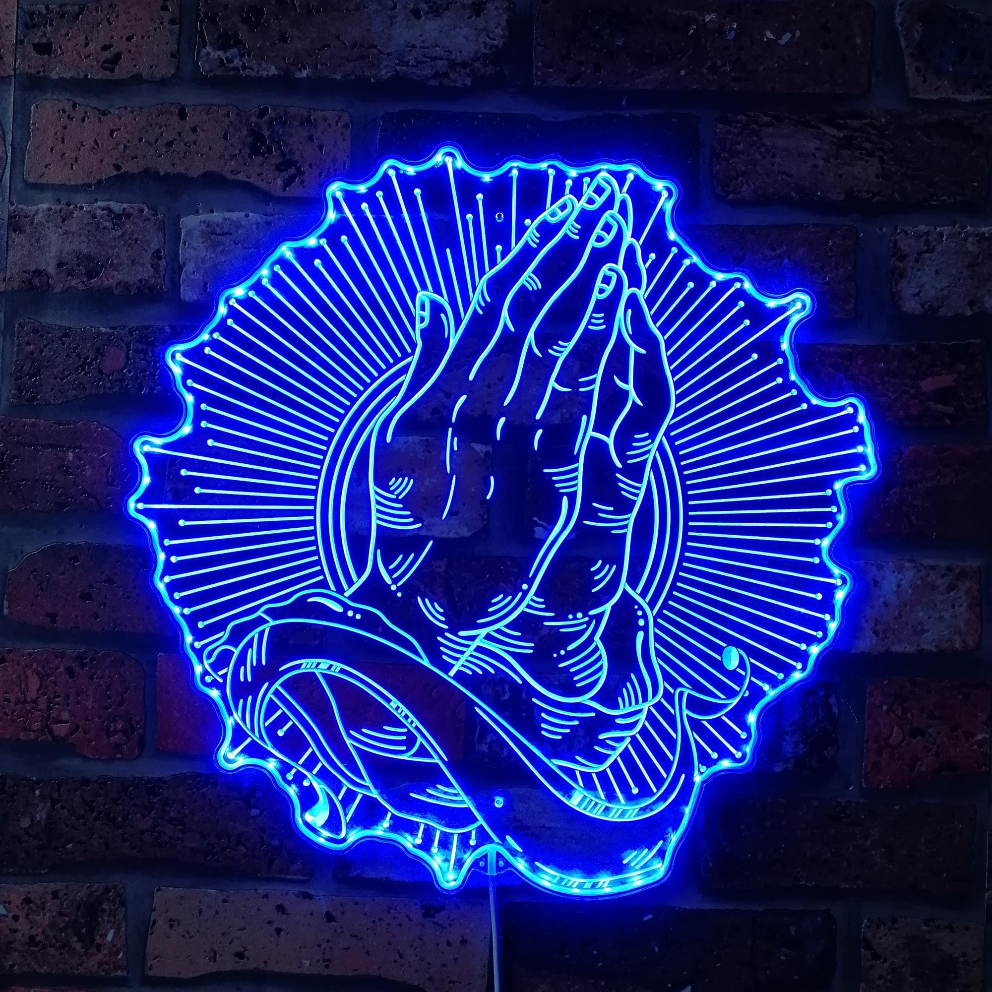 ADVPRO Praying Hand Prayers Room RGB Dynamic Glam LED Sign - Cut-to-Edge Shape - Smart 3D Wall Decoration - Multicolor Dynamic Signage st06s66-fnd-i0244-c