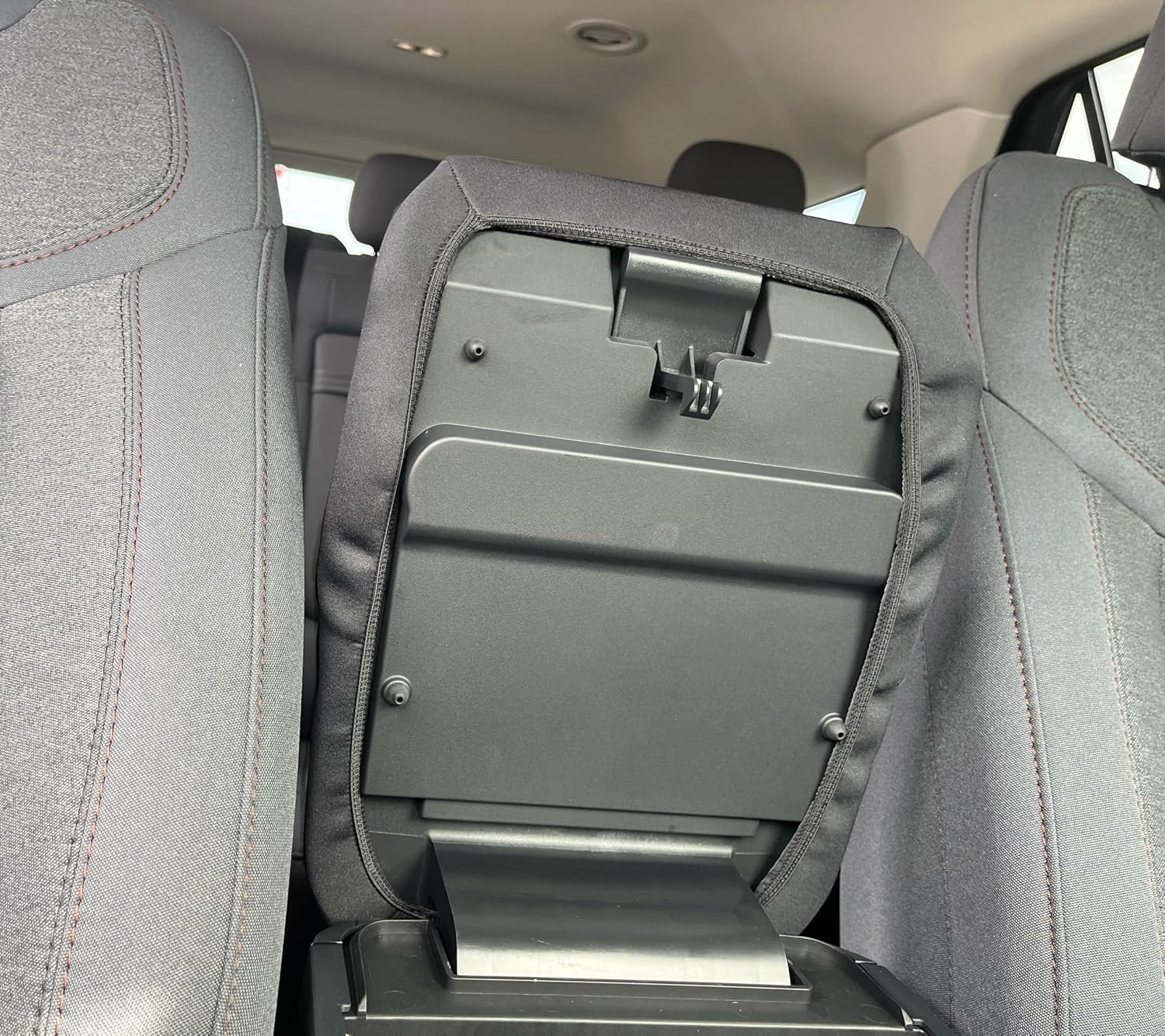 Car Console Covers Plus Made in USA Designed for Ford Explorer 2011-2026 Neoprene Auto Armrest Center Console Cover Protector (F15) Gray