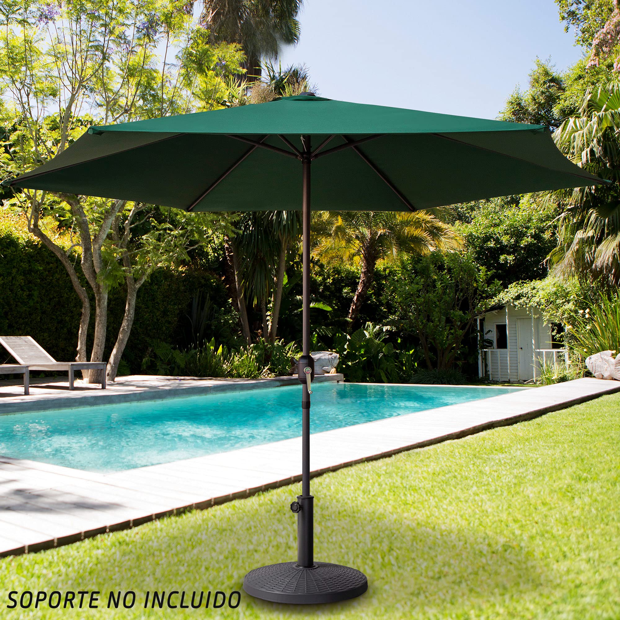 Aktive - Parasol hexagonal Garden diámetro 2,5 m - Mástil de aluminio 34 mm - Color verde (ColorBaby 53868)