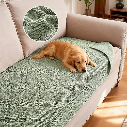 Miniatura 26 de H.VERSAILTEX Funda antideslizante para sofá de mascotas, protector para cama de perro, funda gruesa y suave, apta para mascotas, lavable, funda de