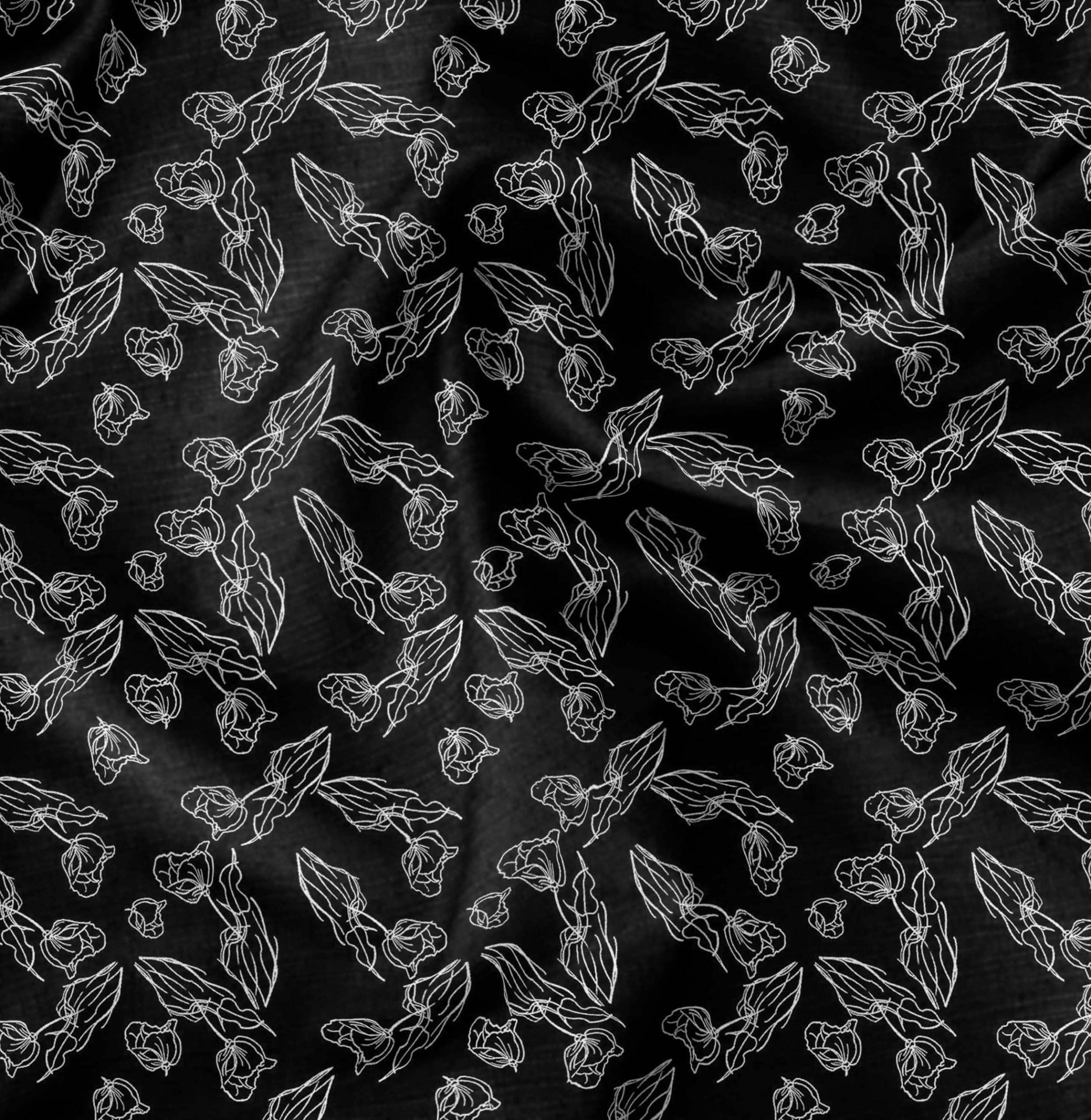 Soimoi Florals Print - Black, Premium Cotton Cambric Fabric - Medium Weight Material for Quilting, Kurtis, Blouse, Kids Clothing, Tunic, Curtains - 42" Inch Wide, 1 Metre