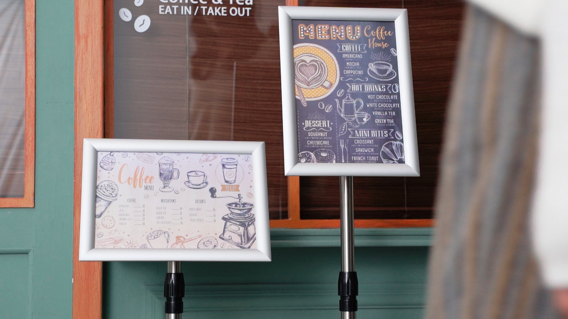 2 Pack Floor Standing Sign Holders - 8.5x11 A4 Poster Frames With Adjustable Height