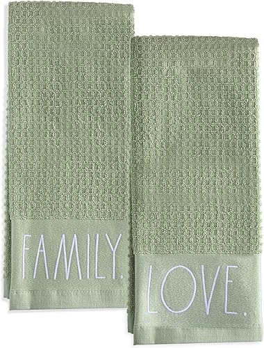 Rae Dunn Toallas de mano, toalla de mano decorativa bordada para cocina y baño, 100% algodón, altamente absorbente, paquete de 3, 16 x 26 pulgadas,