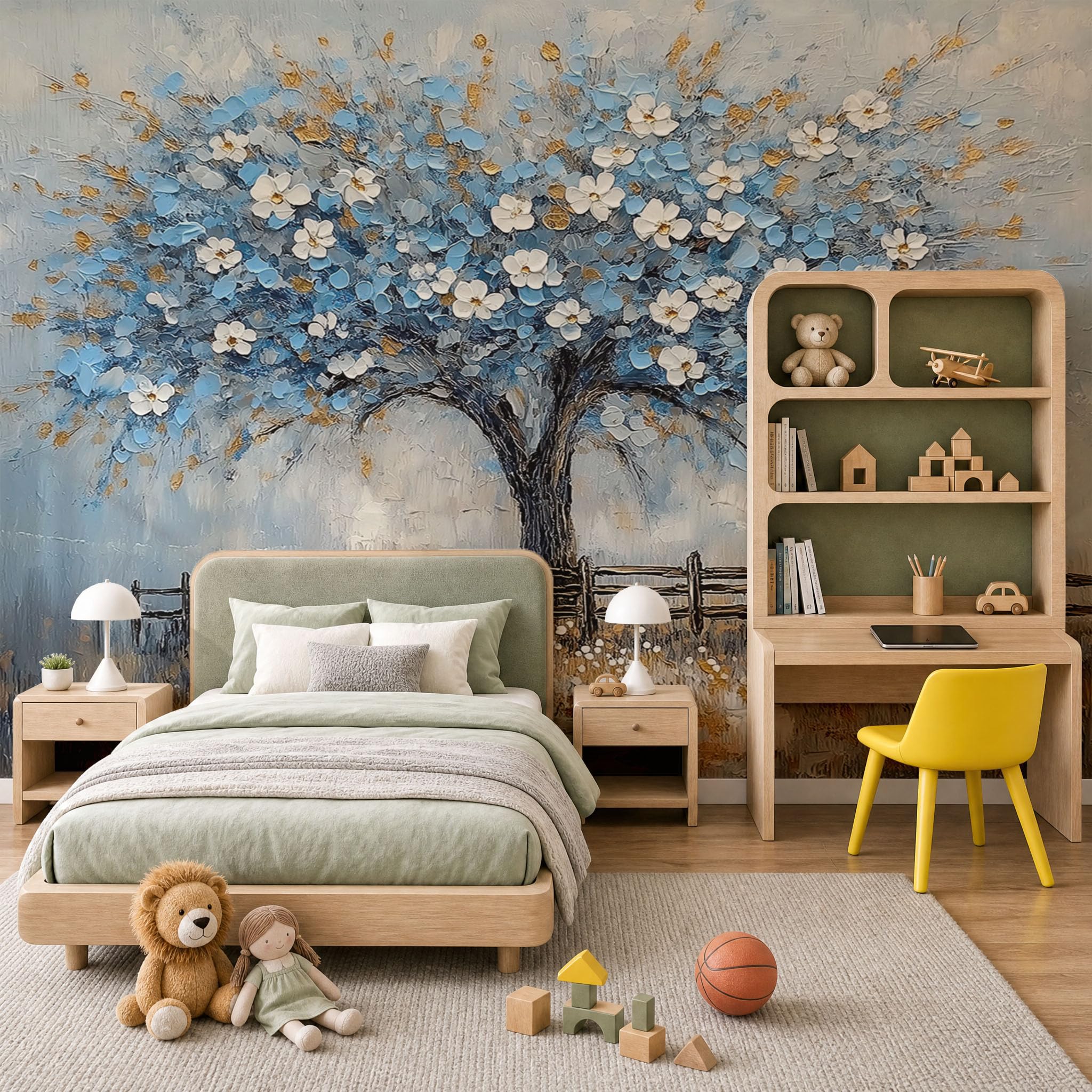 Papel Pintado Panorámico Gran árbol, Fotomural árboles forestales, Papel Pintado Tejido No Tejido No Autoadhesivo, Decoración de Pared para Salón Dormitorio Oficina,250x175cm