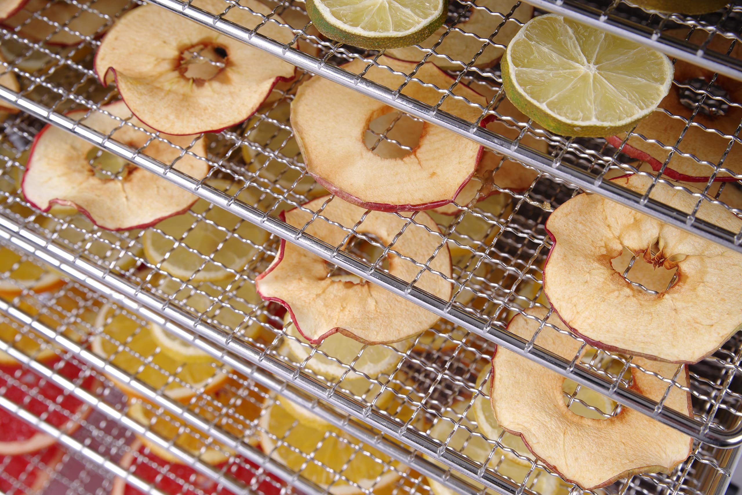 HENDI Essiccatore alimentare, con 10 griglie, per l’essiccazione di frutta, verdura e carne, timer, intervallo di temperatura da 35º a 75ºC, 230V/1000W, 430x535x(H)416mm, acciaio inossidabile