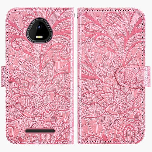 Miniatura 4 de Asuwish Funda de teléfono para SCHOK Volt SV55 SV55216 con protector de pantalla de vidrio templado y cubierta de cartera de encaje, soporte para