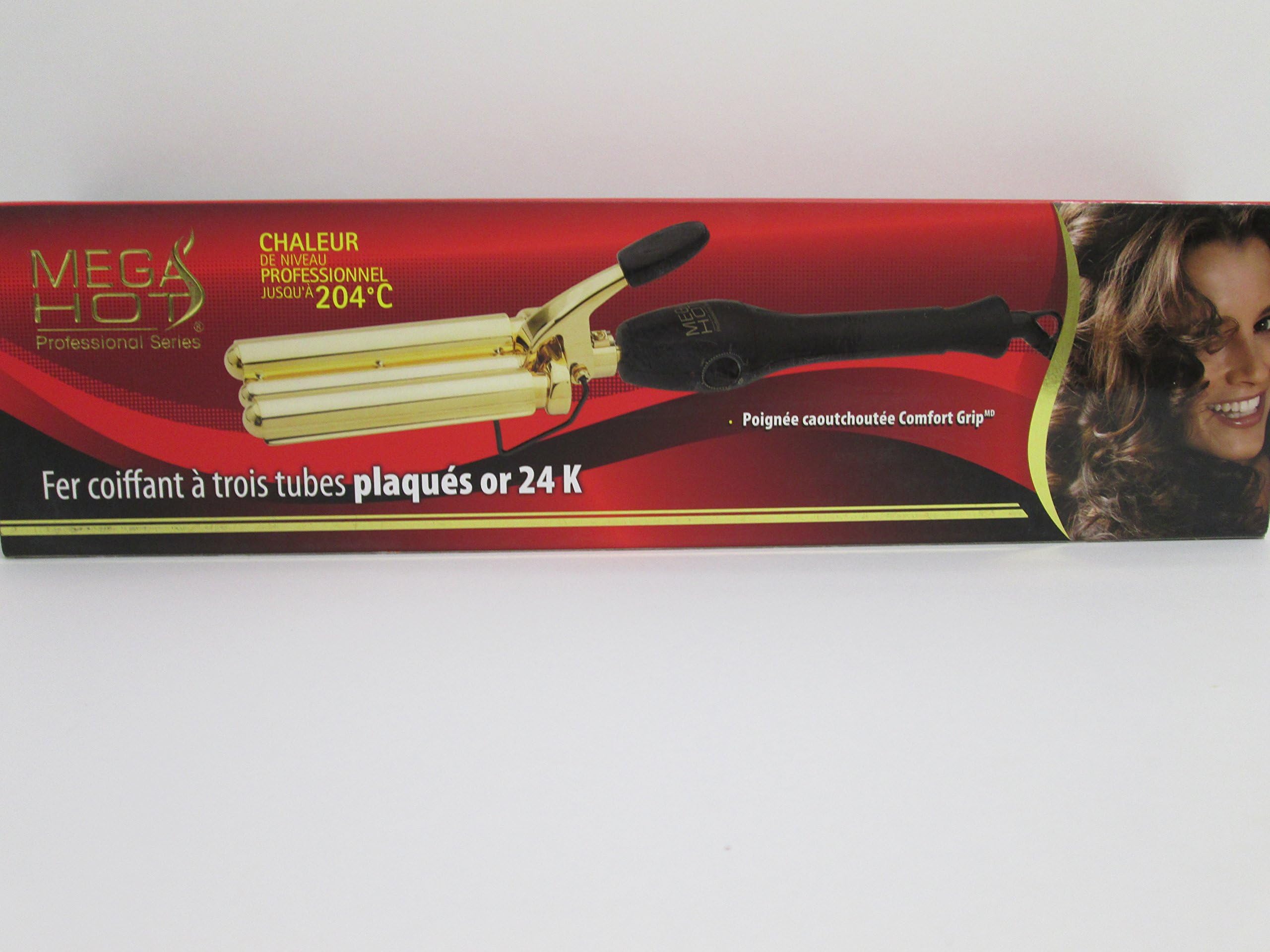Mega Hot Professional 24k Gold-plated Triple Barrel Styler Waver 200F-400F
