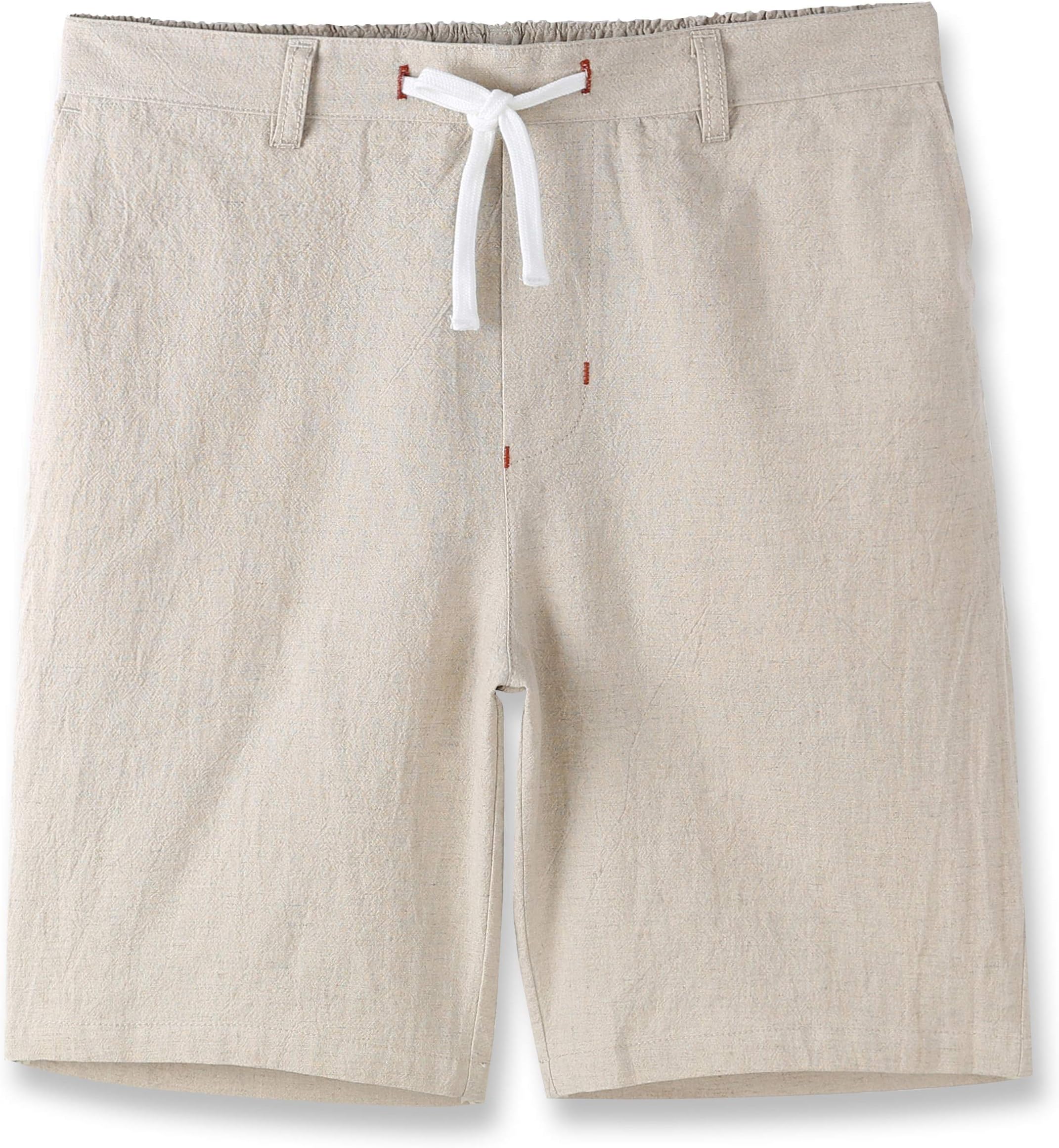EstepobaMens Casual Comfy Soft Linen Cotton Drawstring Active Sport Running Hiking Walk Shorts