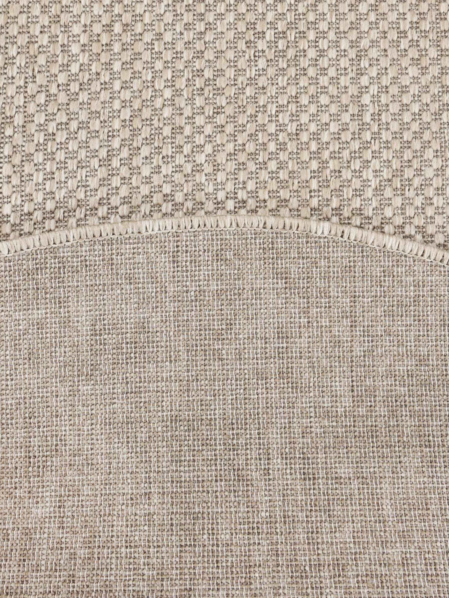 RugVista Clio, In & Outdoor-Teppich, Ø 250 cm, Rund, Niedriger Stapel, Patio, Nur Handwäsche, UV-beständig, Beige