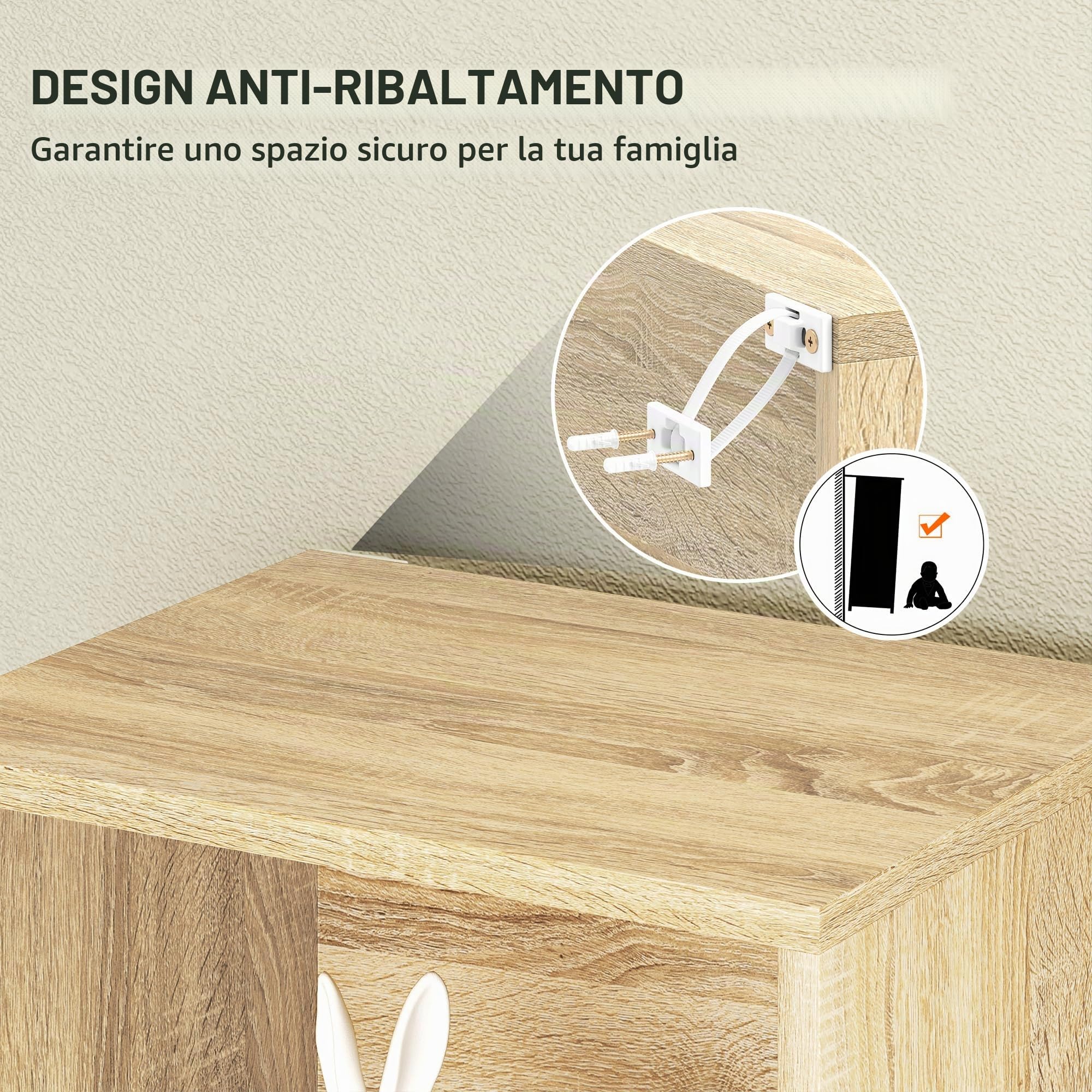 HOMCOM Libreria, scaffale a 5 livelli, contenitore con ripiani regolabili per soggiorno, camera da letto, studio, 30 x 24 x 133,5 cm, legno naturale