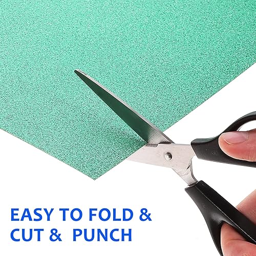 Miniatura 6 de Papel de cartulina con purpurina, 26 hojas de cartulina de colores brillantes, papel de cartulina con purpurina de doble cara A4 para proyectos de