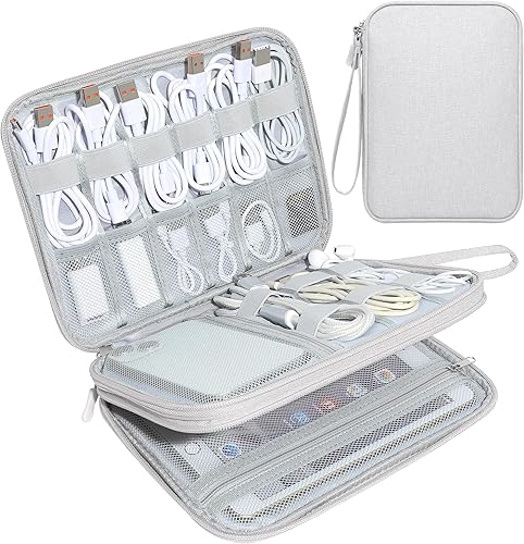 CILLA Organizador de electrónica de viaje, estuche organizador de cable de viaje, bolsa compacta de accesorios electrónicos para cable, cable,